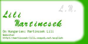 lili martincsek business card